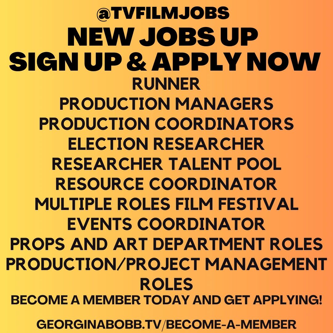 Various roles up on the TV and Film Jobs Network